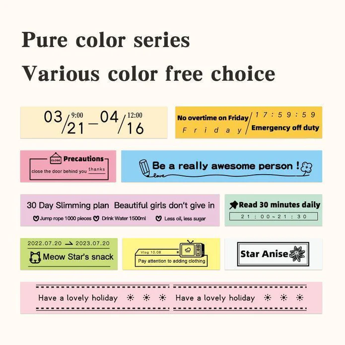 VMIDirect Portable Bluetooth Thermal Label Printer Maker with colorful label samples for versatile labeling
