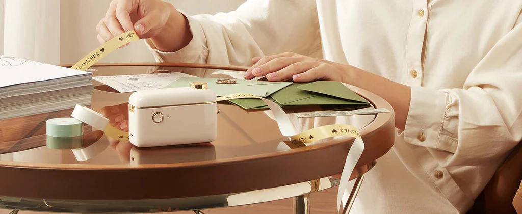 VMIDirect Portable Bluetooth Thermal Label Printer Maker in use for crafting and organization projects