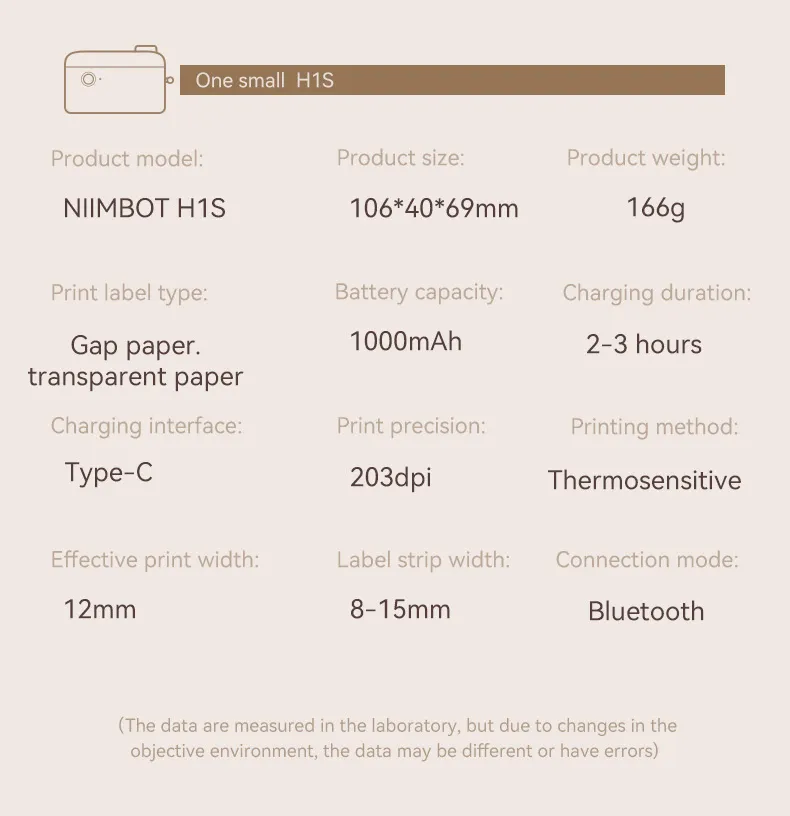 VMIDirect Portable Bluetooth Thermal Label Printer Maker with Type-C Charging and 203dpi Precision
