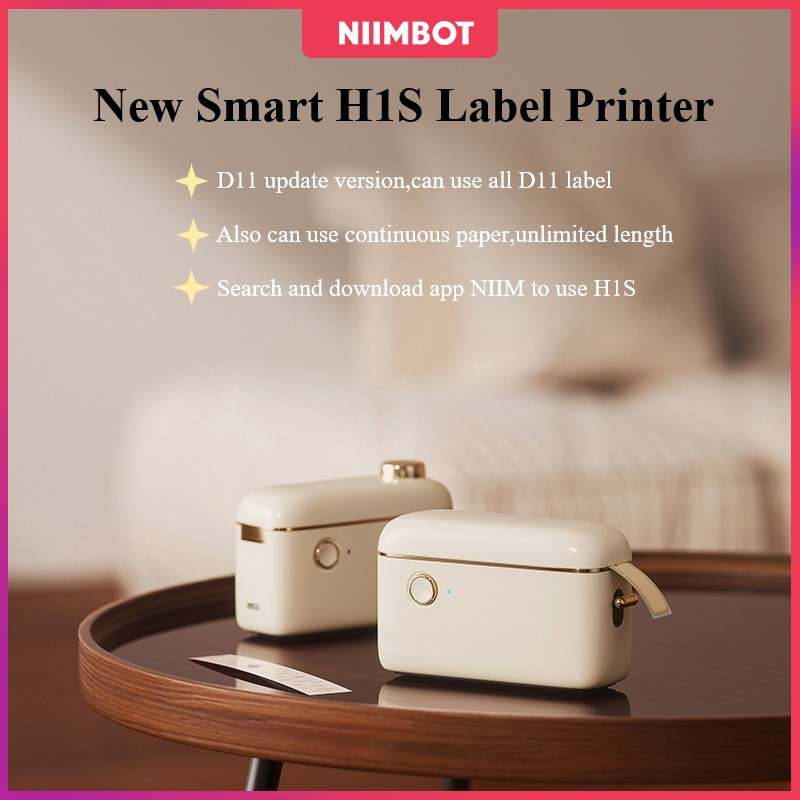 New Smart H1S Label Printer from NIIMBOT, a Portable Bluetooth Thermal Label Printer Maker for versatile labeling