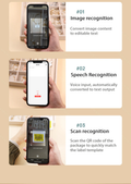 Portable Bluetooth Thermal Label Printer with image, speech, and scan recognition features for easy printing