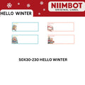 Hello Winter Thermal Label Stickers Patterned featuring festive designs for organization and labeling