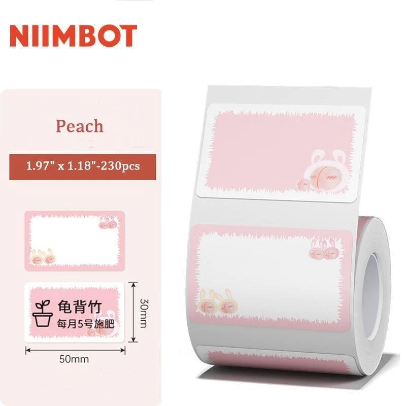 VMIDirect Thermal Label Stickers Patterned with cute peach design, perfect for organization and labeling.