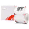 VMIDirect Thermal Label Stickers Patterned in Floral Design, 50mm x 30mm, 230 labels per roll