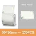 VMIDirect Thermal Label Stickers Patterned with White Flower Design, 50x30mm, 230PCS Roll