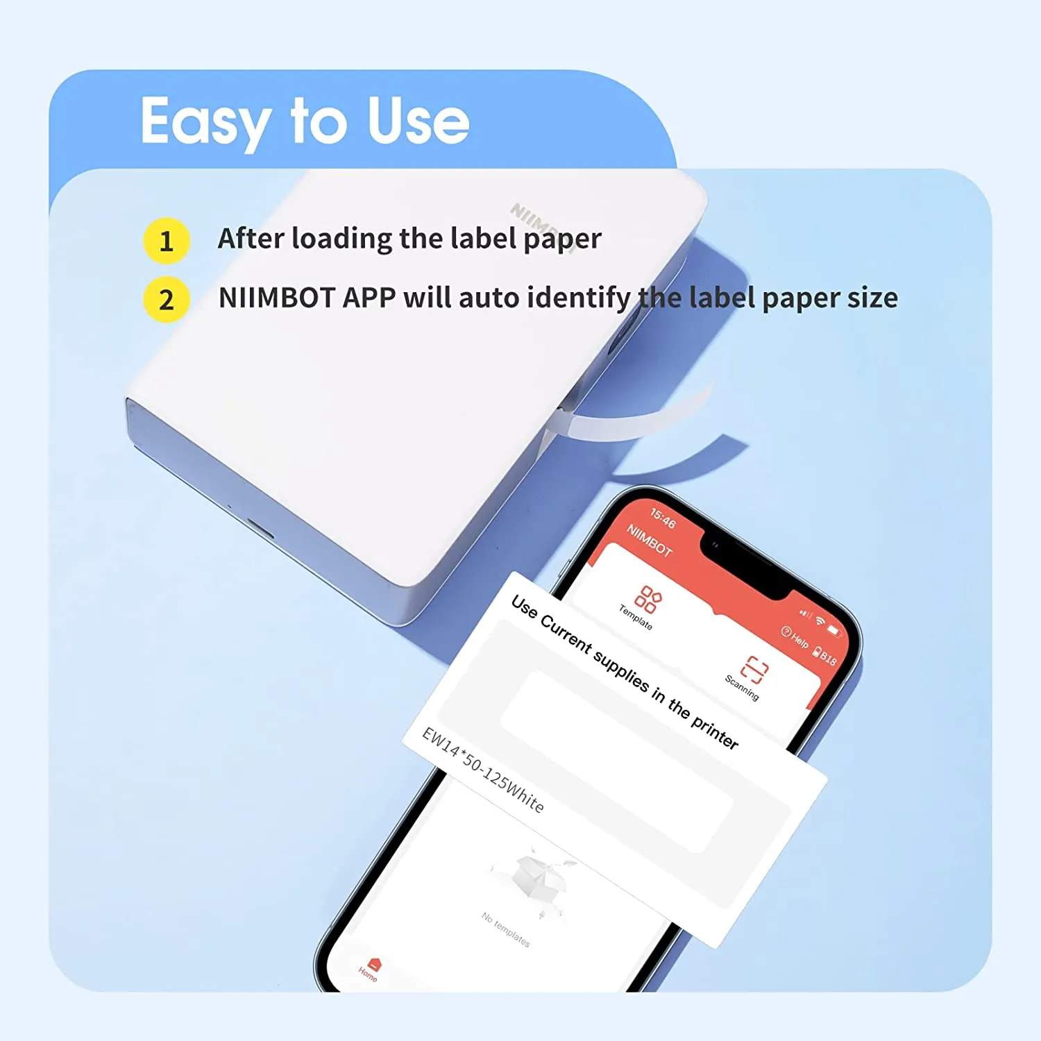 VMIDirect Portable Thermal Transfer Label Printer Maker with Smartphone App for Easy Labeling