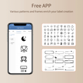 Free app interface showcasing various patterns for the Thermal Transfer Label Printer Maker