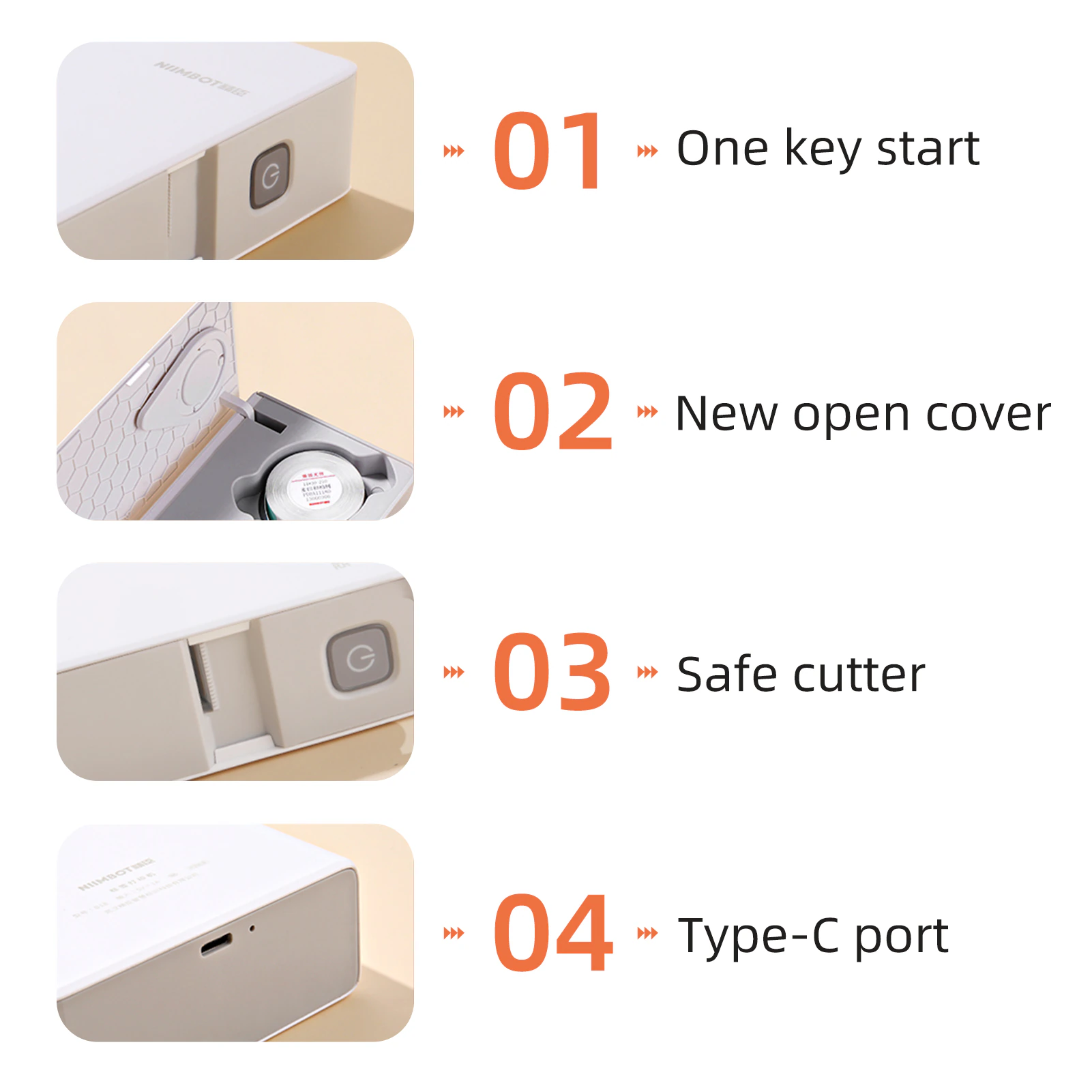 VMIDirect Thermal Transfer Label Printer Maker with one key start and Type-C port features