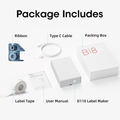 VMIDirect Portable Thermal Transfer Label Printer Maker with included ribbon, label tape, and USB-C cable