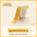 VMIDirect Waterproof Oil-Proof Thermal Label Stickers on an orange roll, 15mm wide and 7.5m long