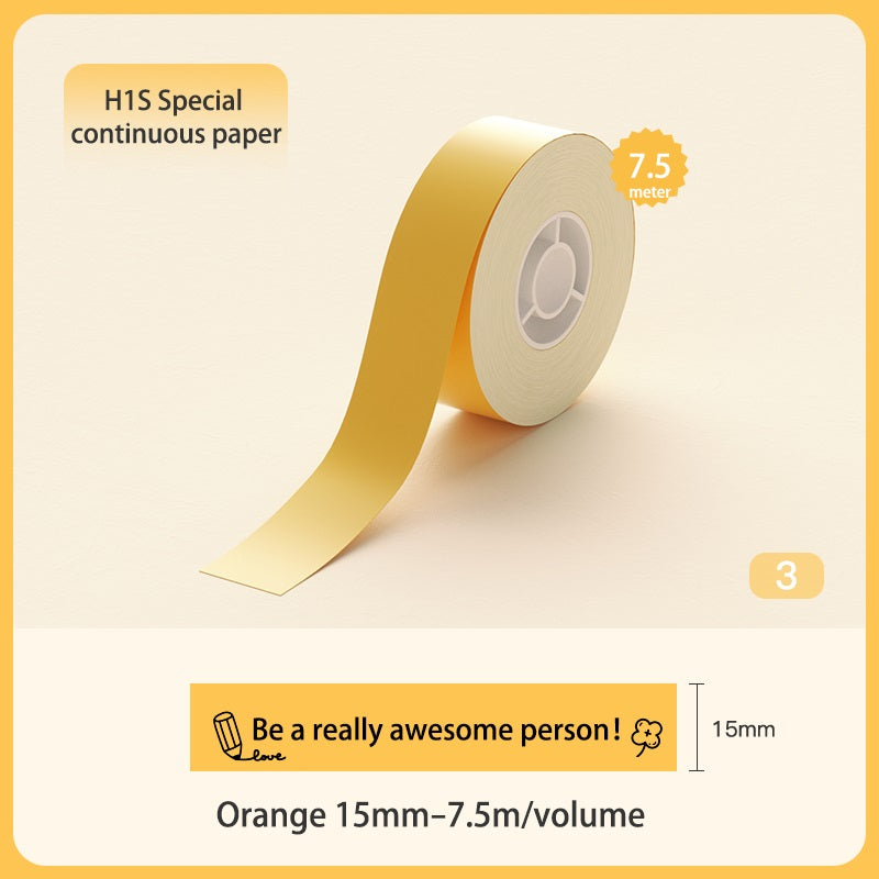 VMIDirect Waterproof Oil-Proof Thermal Label Stickers on an orange roll, 15mm wide and 7.5m long