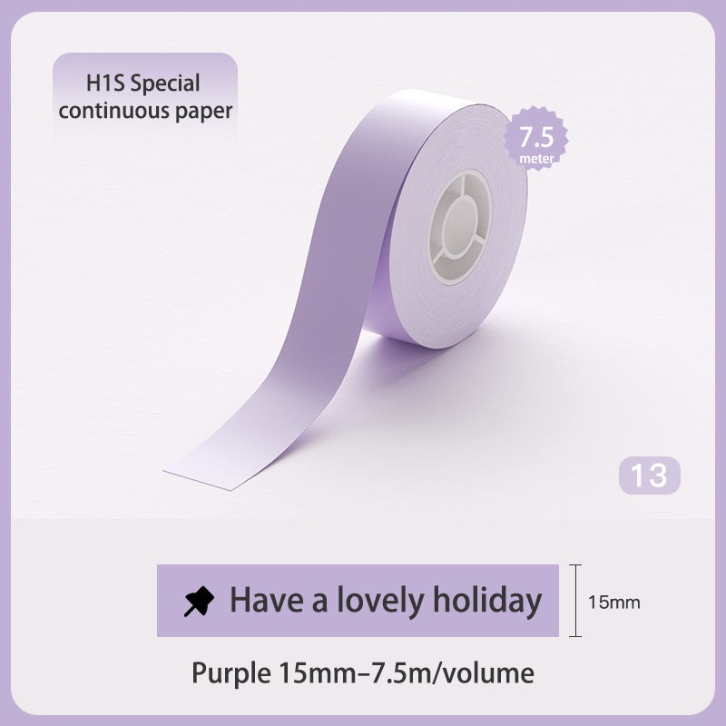 Purple 15mm Continuous Paper Roll for Printing Waterproof Oil-Proof Thermal Label Stickers