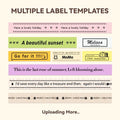 Variety of label templates featuring colorful designs for Waterproof Oil-Proof Thermal Label Stickers