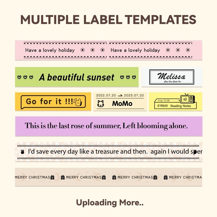 Variety of label templates featuring colorful designs for Waterproof Oil-Proof Thermal Label Stickers