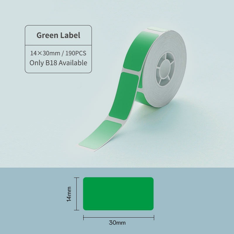 VMIDirect Green Thermal Transfer Label Sticker Roll 14x30mm with 190 pieces for easy labeling