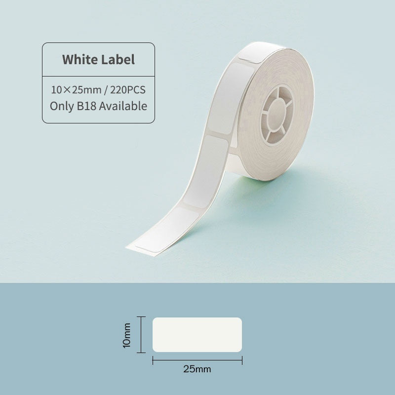 VMIDirect Thermal Transfer Label Sticker Roll in White, 10x25mm, 220 pieces for labeling needs