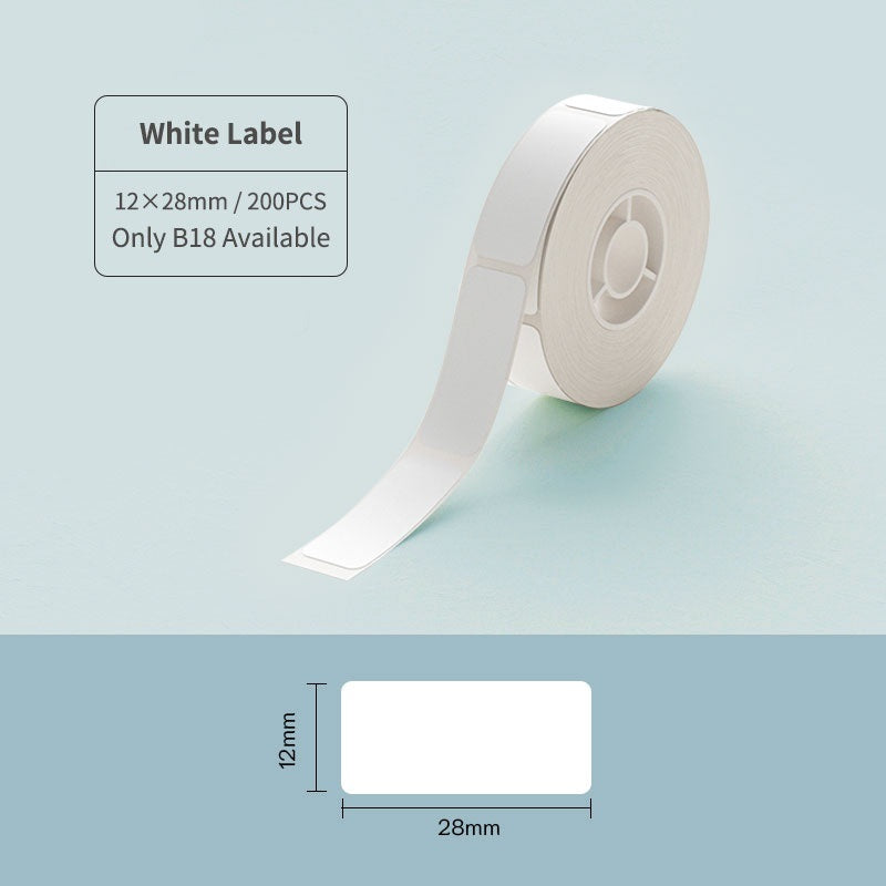 VMIDirect Thermal Transfer Label Sticker Roll in White 12x28mm for easy labeling and organization