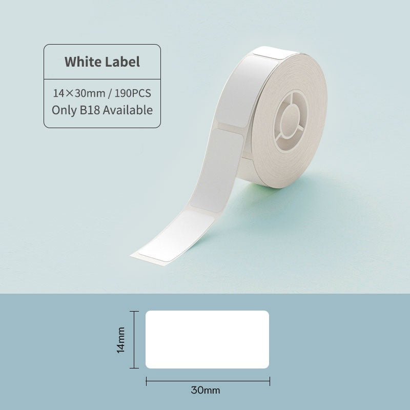 VMIDirect Thermal Transfer Label Sticker Roll in White, 14x30mm, 190 pieces for easy labeling