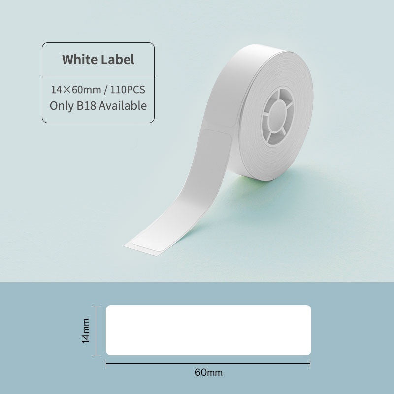 VMIDirect Thermal Transfer Label Sticker Roll in White, 14x60mm, 110 pieces for labeling needs
