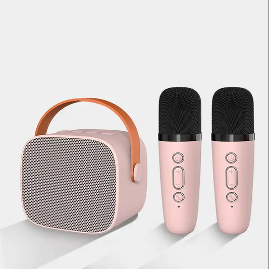 P2 Mini Bluetooth Speaker With Microphone Karaoke Set Portable Wireless Single and Dual Microphone Loudspeaker 3D Home KTV Pink/White/Blue Camping Karaoke  Machine Support Bluetooth Memory Card Stereo Amplifier party - VMI Direct