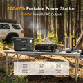 1004W Portable Power Station with 1500W AC output powering outdoor appliances