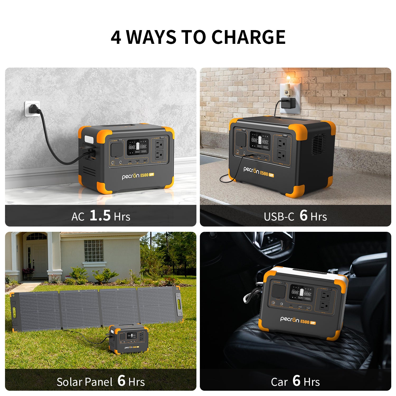 VMIDirect Portable Power Station with multiple charging options including AC, USB-C, solar panel, and car