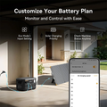Portable power station with solar charging and customizable battery settings for efficient use