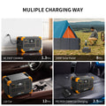 VMIDirect portable power station with multiple charging options including AC, solar, and car charging