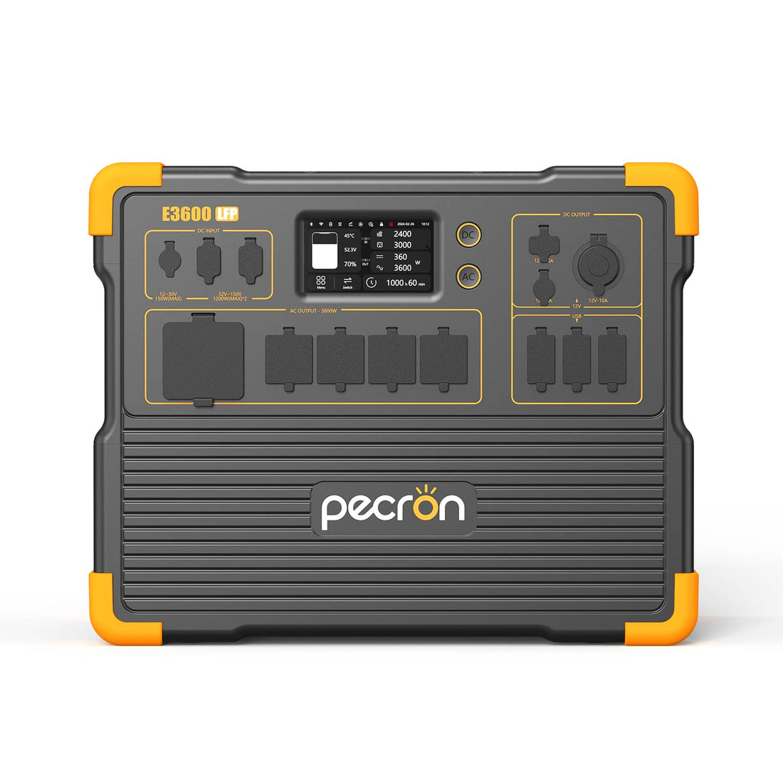 Pecron E3600 Portable Power Station with multiple AC outlets and USB ports for outdoor use