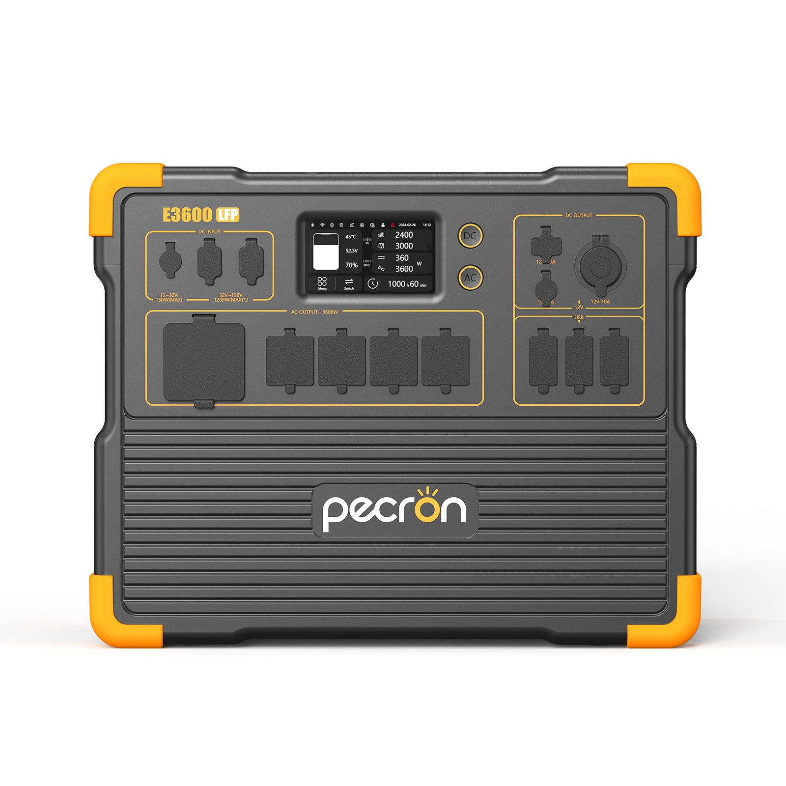 Pecron E3600 Portable Power Station with multiple AC outlets and USB ports for outdoor use