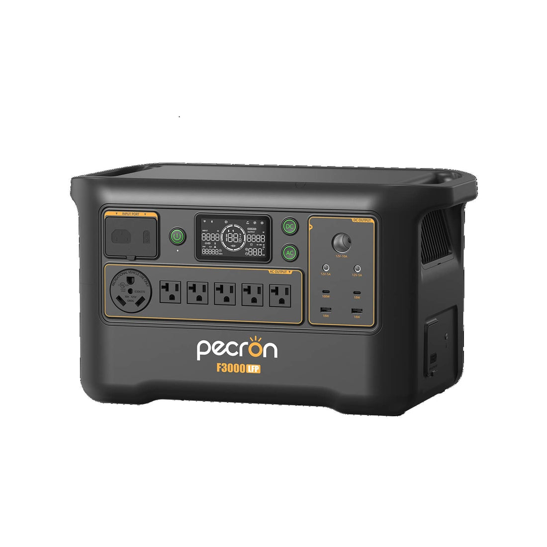 Pecron F3000 Portable Power Station with multiple outlets and a digital display for outdoor adventures