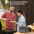 Power station portable for outdoor camping with family, featuring multiple charging options
