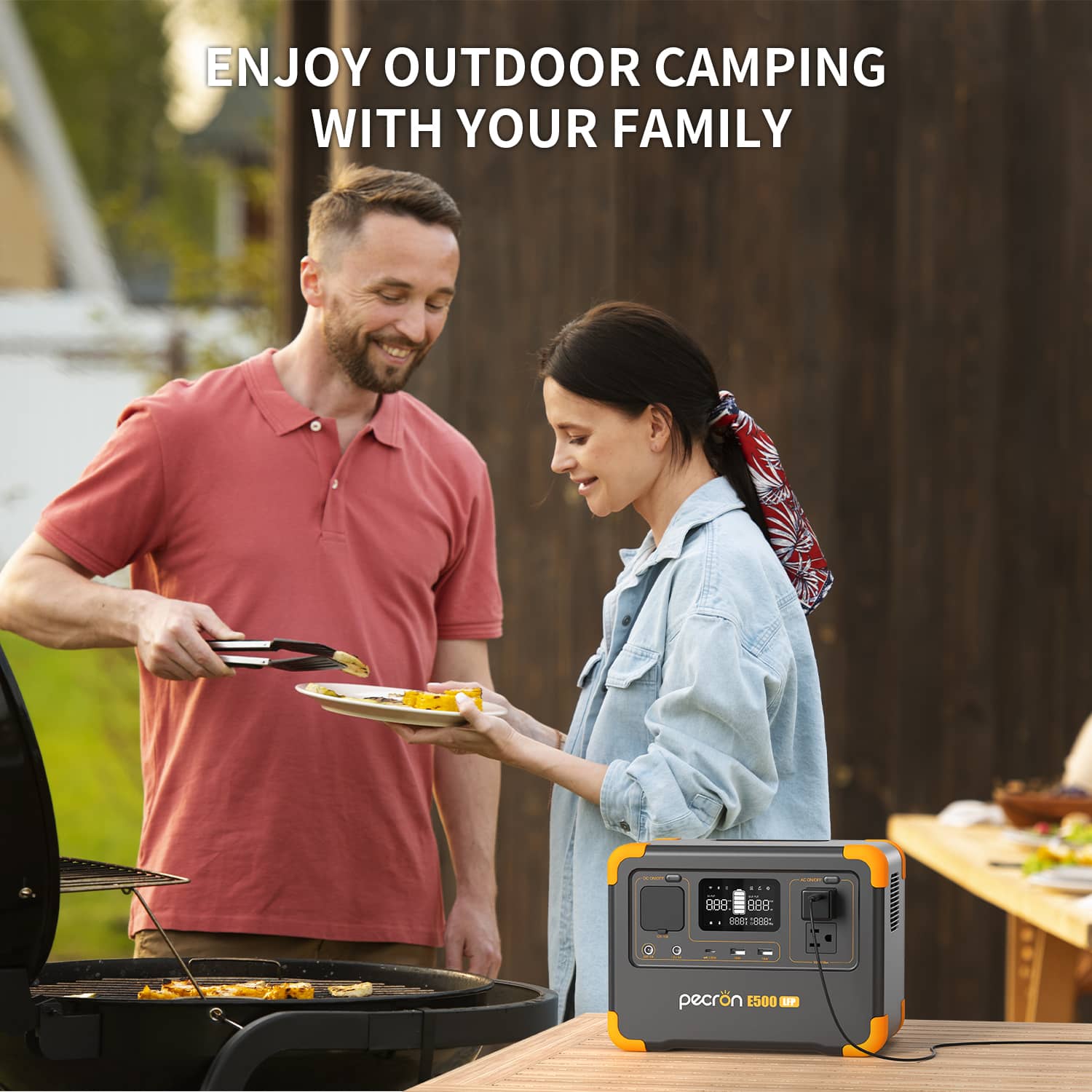 Power station portable for outdoor camping with family, featuring multiple charging options