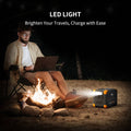 Power station portable with LED light for easy charging while camping at night