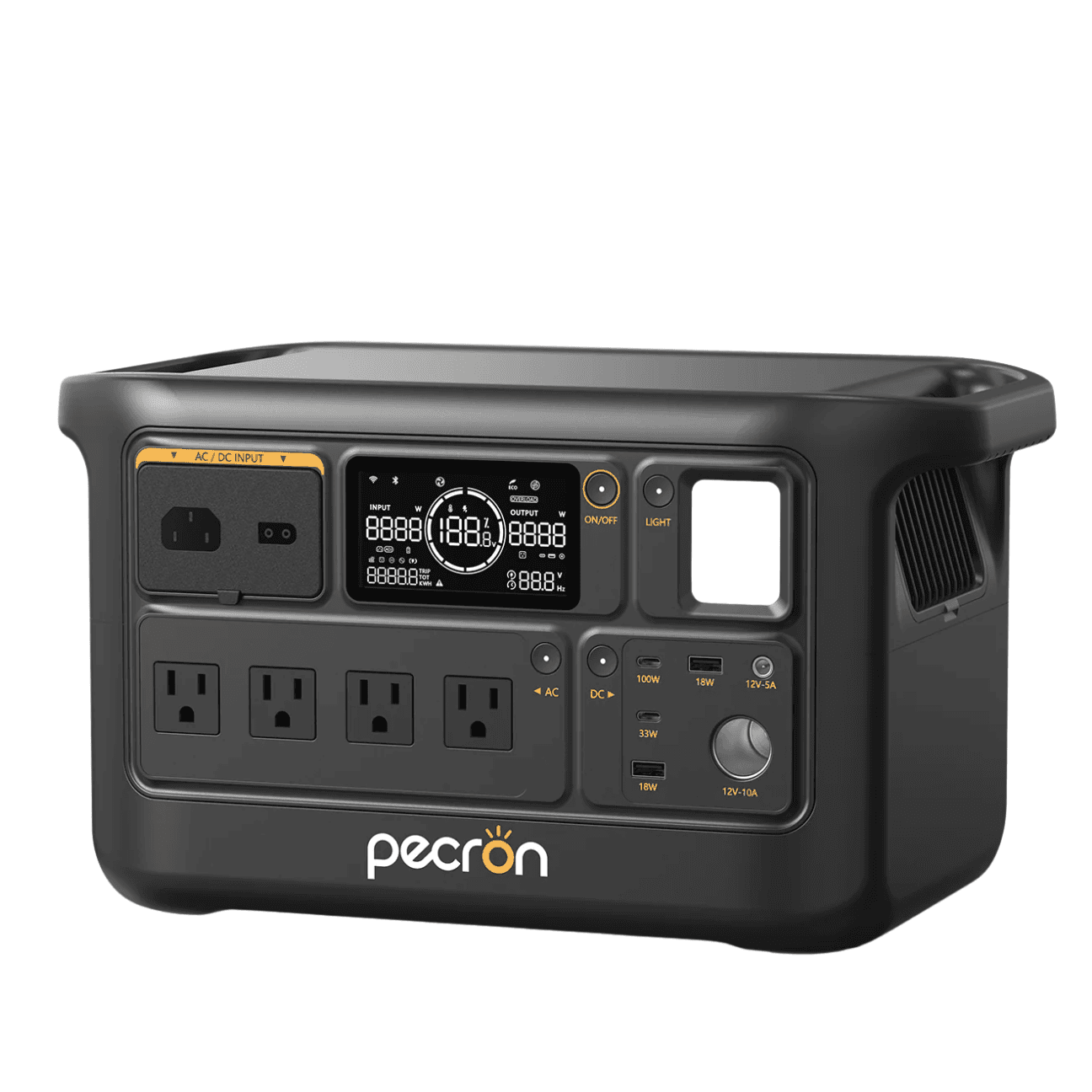 Power station portable with multiple AC outlets and USB ports for convenient charging