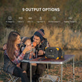 Power station portable with 9 output options for outdoor family adventures