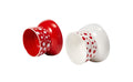 Set of VMIDirect Ceramic Feeding Bowls in Red and White with Dots for Stylish Pet Dining