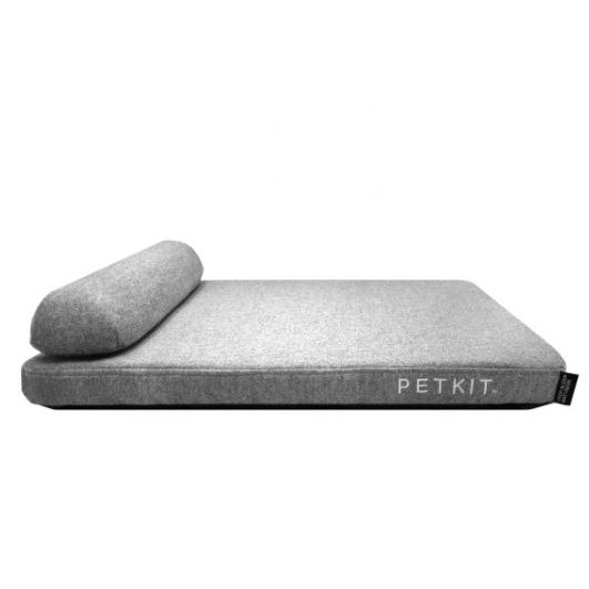 Gray PETKIT Deep Sleep Pet Mattress with supportive raised edge for ultimate pet comfort