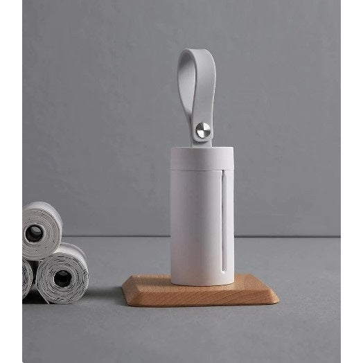 VMIDirect Dog Waste Bag Dispenser in white with a sleek design for convenient pet cleanup
