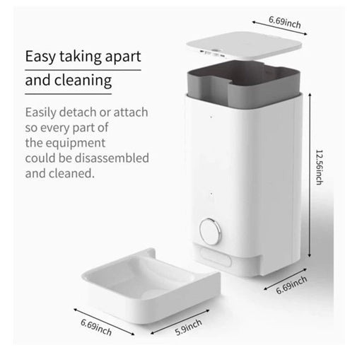 VMIDirect Petkit Fresh Element Smart mini Pet feeder in white with stainless steel bowl for automatic pet feeding