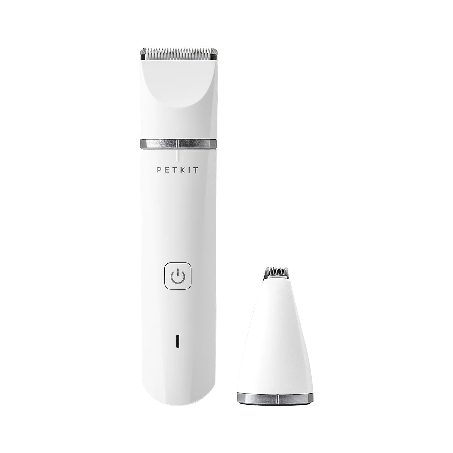 VMIDirect Pet Trimmer Clippers in white, featuring a main clipper and a detailed trimmer for pet grooming