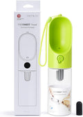 VMIDirect Pet Water Bottle Portable Dispenser in green with one-touch design for on-the-go hydration