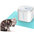 Silicone Pet Mat under a cat water fountain with a playful cat nearby for pet feeding and watering