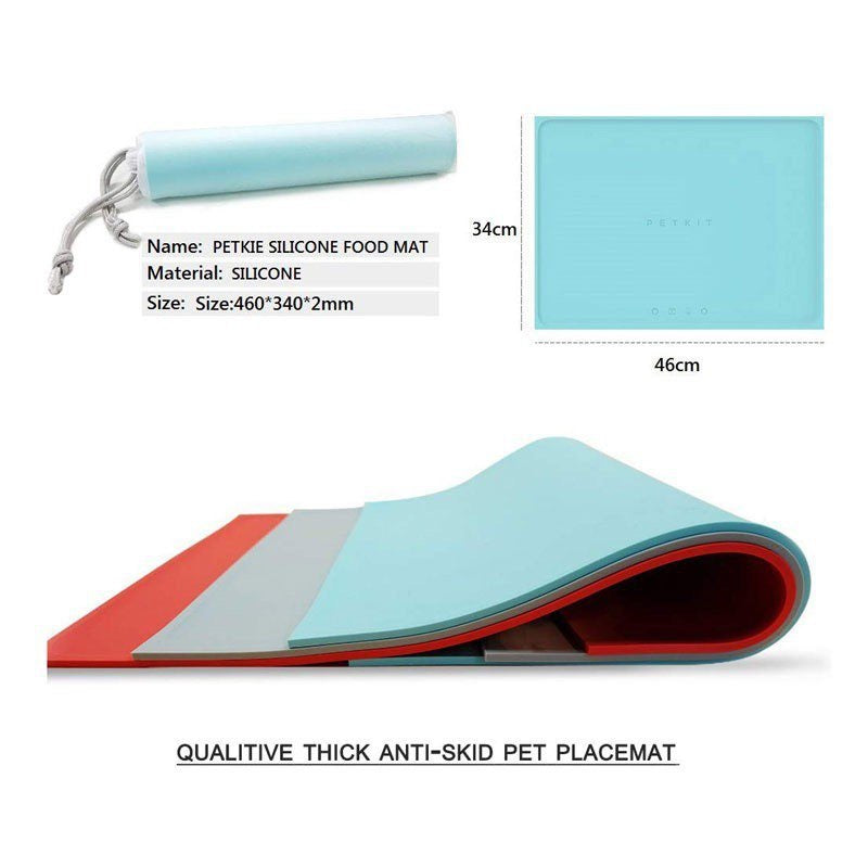 VMIDirect Silicone Pet Mat in Blue with Anti-Skid Design for Easy Cleaning and Stability