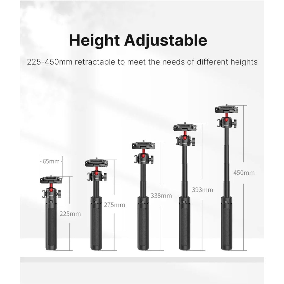 Ulanzi Multifunction MT41 2in1 Adjustable Mini Tripod with 4 Sections Extendable and Cold Shoe Mount