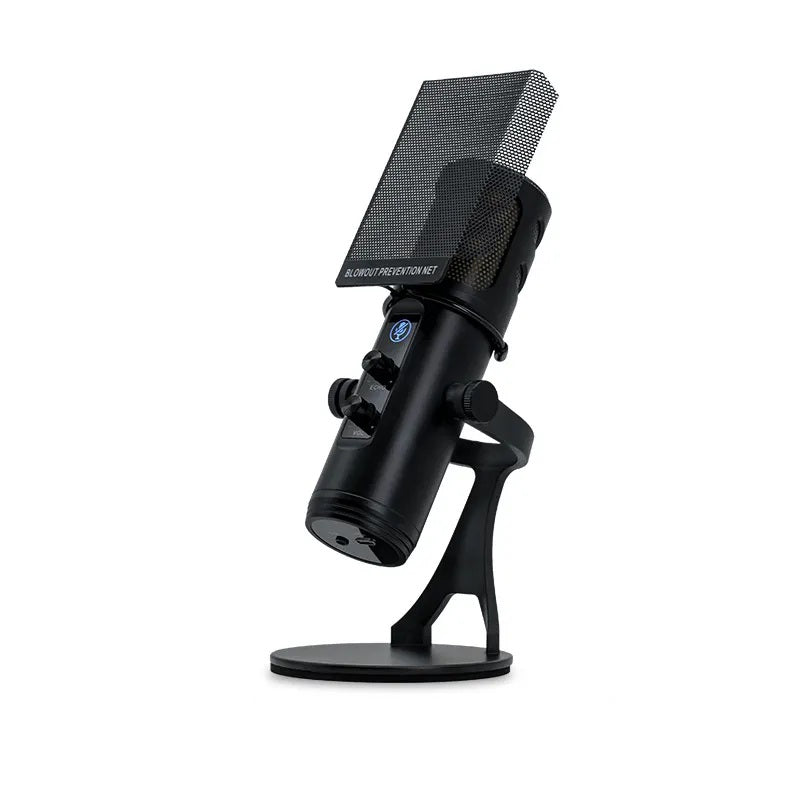 Condenser microphone for clear audio with pop filter and stand, a perfect plug and play recording microphone