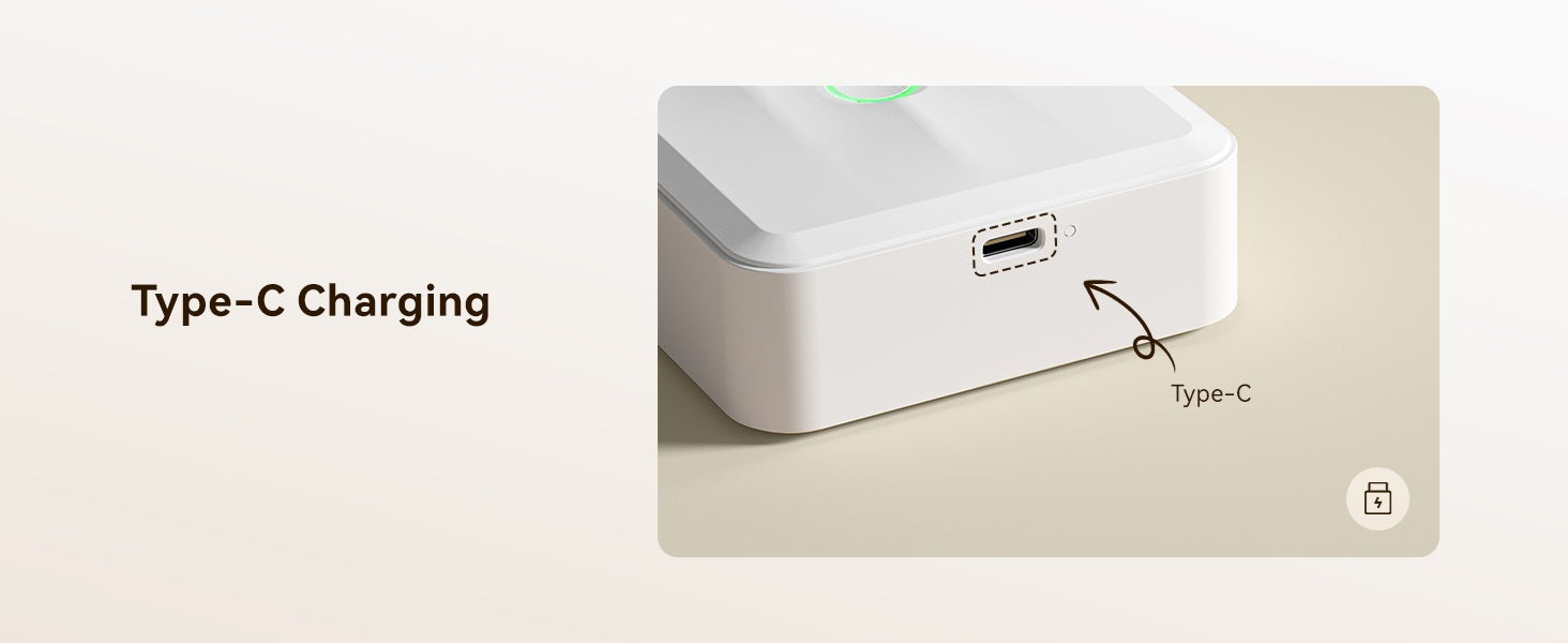 VMI Direct Portable Bluetooth Thermal Label Printer with Type-C charging port for easy connectivity