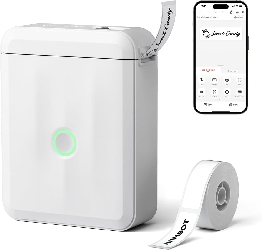 VMI Direct Portable Bluetooth Thermal Label Printer with smartphone app for easy printing