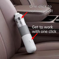 Portable car vacuum with one-click operation for easy dust removal from car interiors