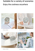 VMIDirect portable desk fan in various settings for home study, outdoor hangout, and office use